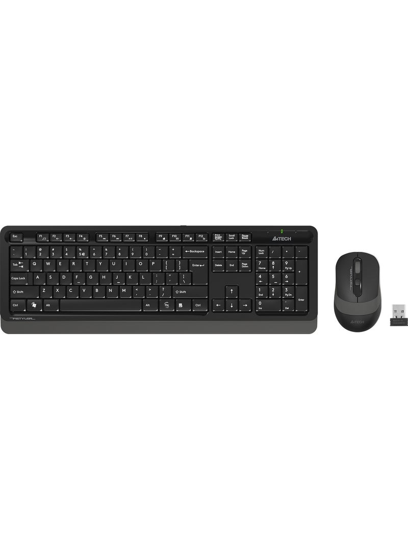 A4TECH FG1010 Wireless Q Trk Optic Mouse Black / Gray Multimedia Keyboard - Mouse Set  - Image 1