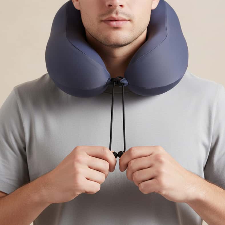 Pan Home Roam Memory Foam Travel Pillow 25x27x12cm - Grey - Image 2