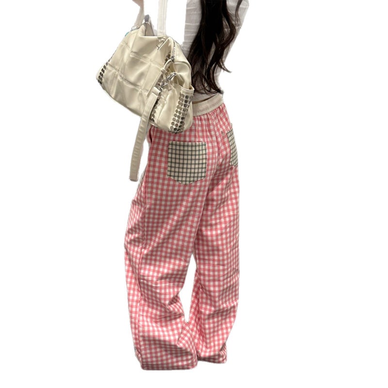 Women's Casual Plaid Wide Leg Pants - Image 5