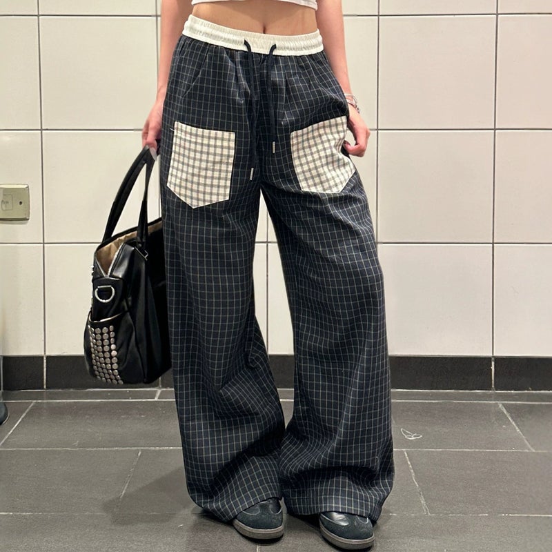 Women's Casual Plaid Wide Leg Pants - Image 1