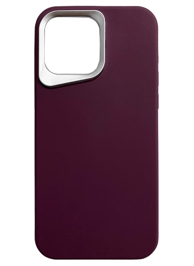 Generic - Silicone Mobile Phone Case for iPhone 14 Pro Max, Luxury Soft Silicone Protection Back Cover with Metal Camera Frame to Protect Camera from Shocks and Scratches for iPhone 14 Pro Max - Redwine - Image 1