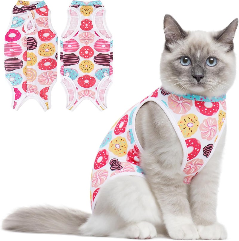 Coppthinktu Cat Recovery Suit Female Cats Onesie for Cats, Breathable Cat Surgery Suit for Surgical Abdominal Wounds Skin Diseases, Cute Kitten Spay Recovery Suit E-Collar Alternative Anti Licking - Image 1