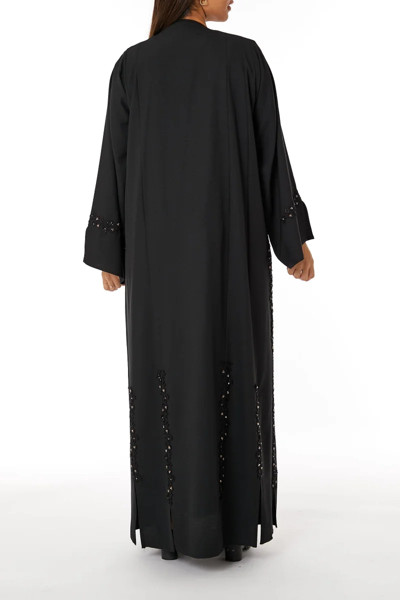 Moistreet  Embroidered Flared Sleeve Abaya for Women | Best Price UAE