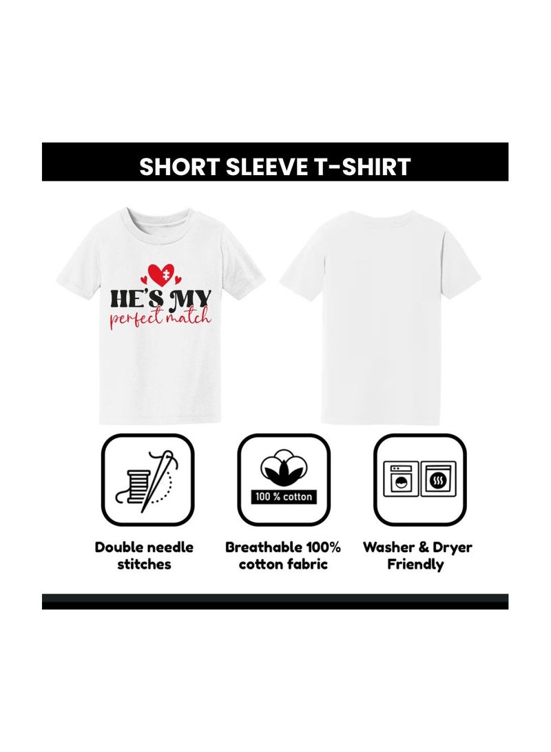 PRINTSHOP4ME Valentine's Day Couple T-Shirts–Matching Round Neck Short Sleeve Cotton T-Shirts For Couples–Gift For Boyfriend,Girlfriend - Image 4