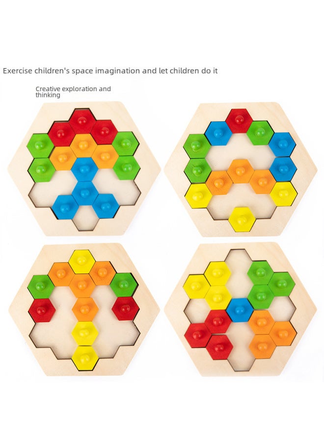 Smart Thinking Battle Puzzle Games Children's Early Education Educational Wooden Toys Parent-Child Interactive Creative Assembled Board-Color:HBR-Geometry Battle - Image 4