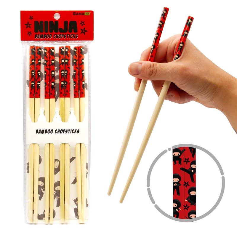 GAMAGO Ninja Gamago Cast Bamboo Chopsticks  Set Of 4 - Image 3