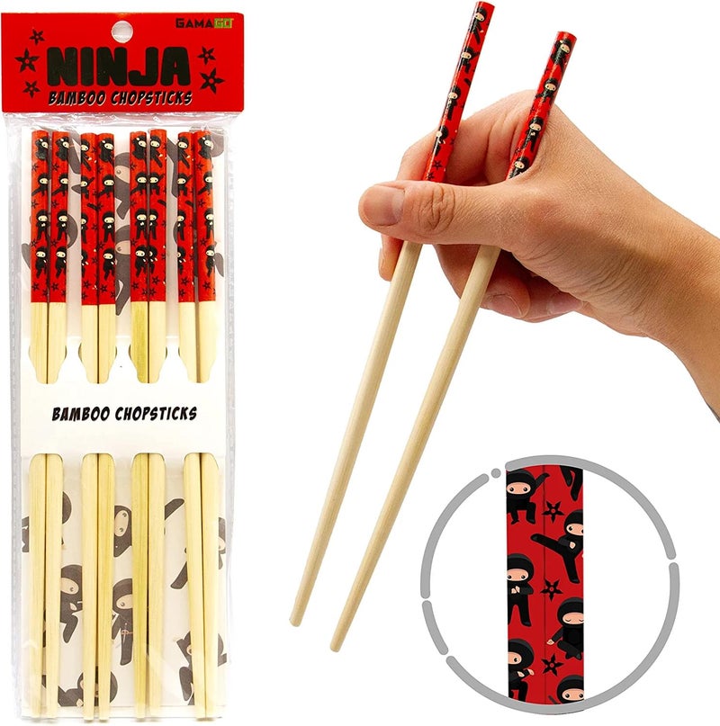 GAMAGO Ninja Gamago Cast Bamboo Chopsticks  Set Of 4 - Image 1