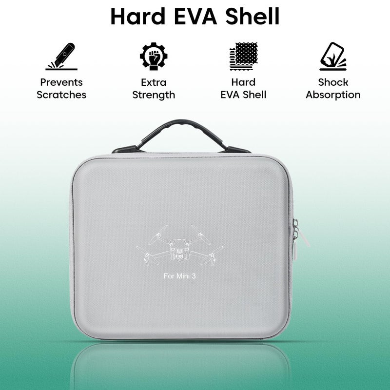 Sounce Air 3 Portable Carry Bag Hard Shell PU Protective Travel Storage Case with Adjustable Shoulder Strap – Custom Compartments for DJI Air 3 / Air 3S Drone, RC Controller – Grey - Image 5