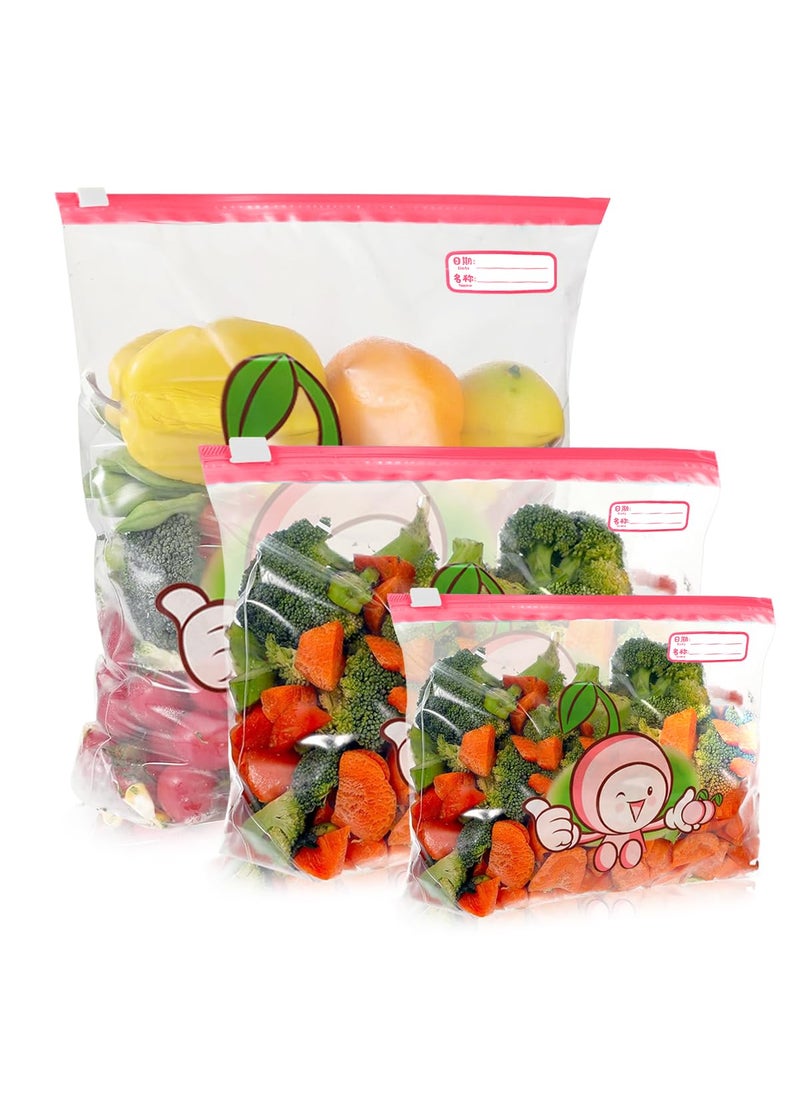 HASTHIP HASTHIP® 40pcs Food Storage Bags 3 Sizes, Transparent Zip-lock Bags with Date Label, Double Sealing Strips, Leak-proof & Food Grade Safe for Freezer, Snacks, Travel, and Home Organization  - Image 1