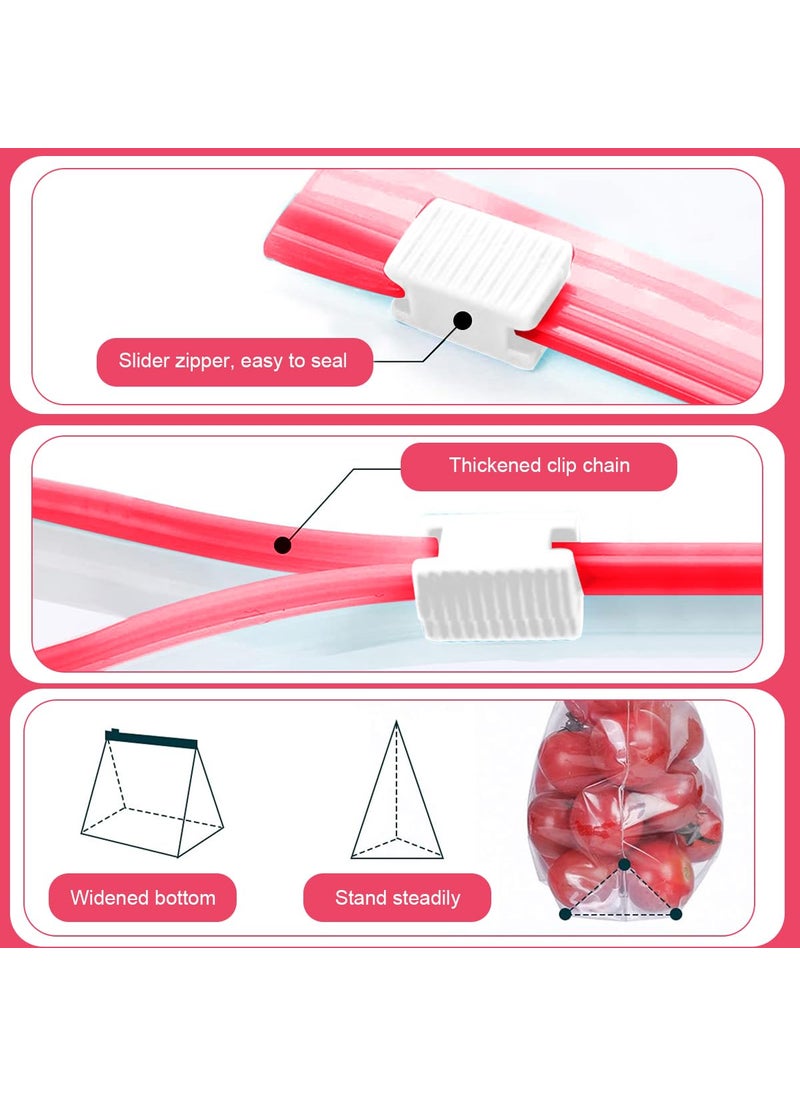 HASTHIP HASTHIP® 40pcs Food Storage Bags 3 Sizes, Transparent Zip-lock Bags with Date Label, Double Sealing Strips, Leak-proof & Food Grade Safe for Freezer, Snacks, Travel, and Home Organization  - Image 3