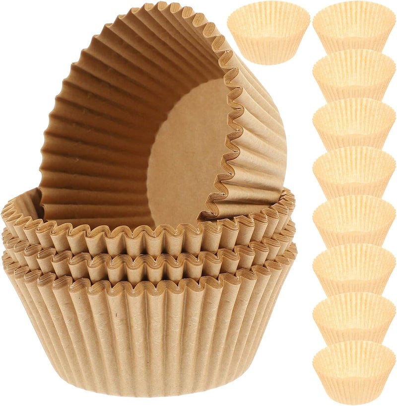 Grease-resistant Cupcake Paper Liners and Muffin Baking Cups, Natural Color, Standard Size, 600pcs Set for Baking, Party, Wedding, Holiday, and Birthday Use - Image 1
