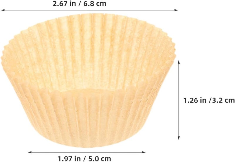 Grease-resistant Cupcake Paper Liners and Muffin Baking Cups, Natural Color, Standard Size, 600pcs Set for Baking, Party, Wedding, Holiday, and Birthday Use - Image 2