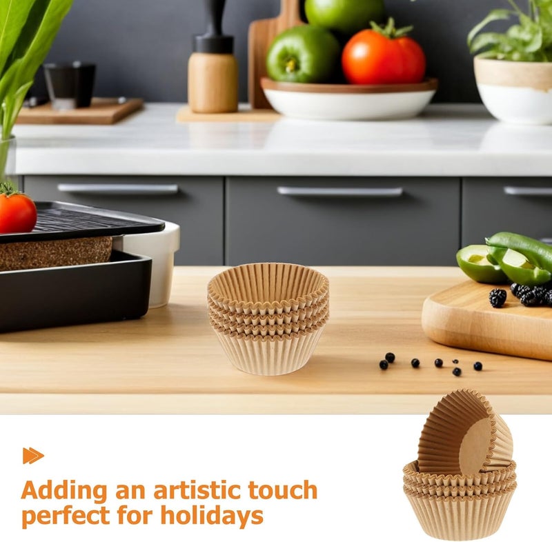 Grease-resistant Cupcake Paper Liners and Muffin Baking Cups, Natural Color, Standard Size, 600pcs Set for Baking, Party, Wedding, Holiday, and Birthday Use - Image 3