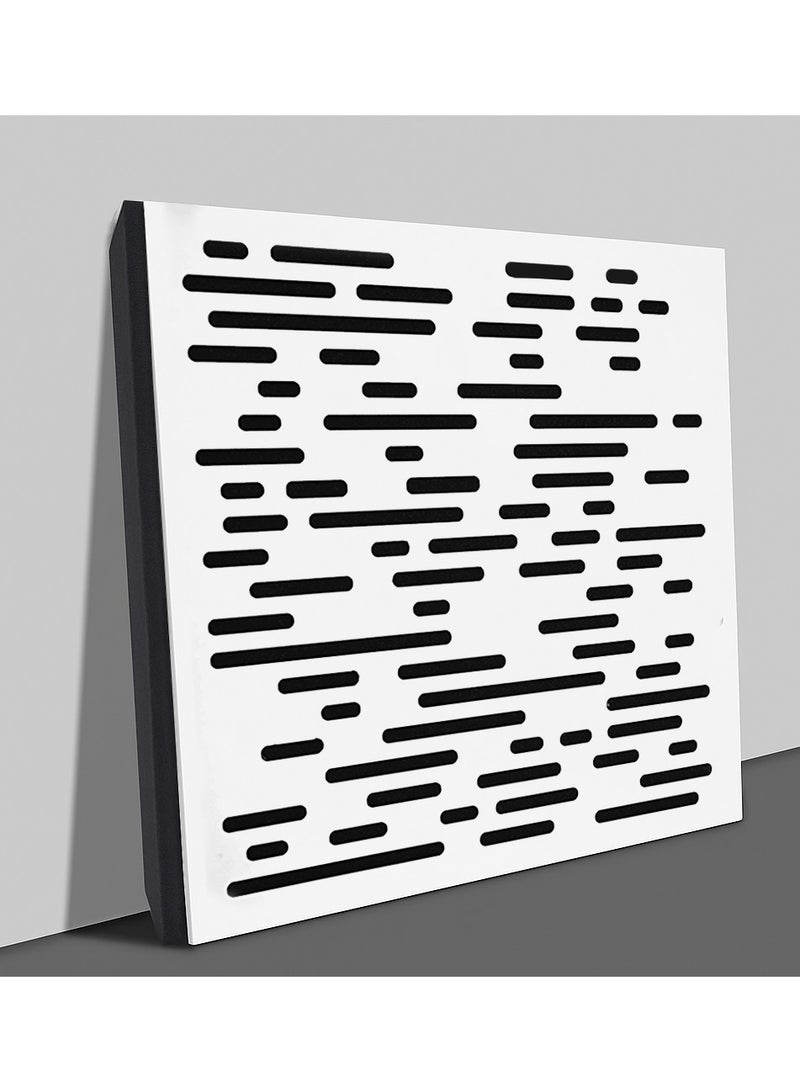 Acoustic Motion Acoustic  panels "50x50x5.6 cm" WAVE design with Self-Adhesive,Sound Proof,Diffusion Panels for Home,Studio,Meeting Rooms,Wall Art Foam+wood Boards For Advanced Acoustic Room Treatment white - Image 5