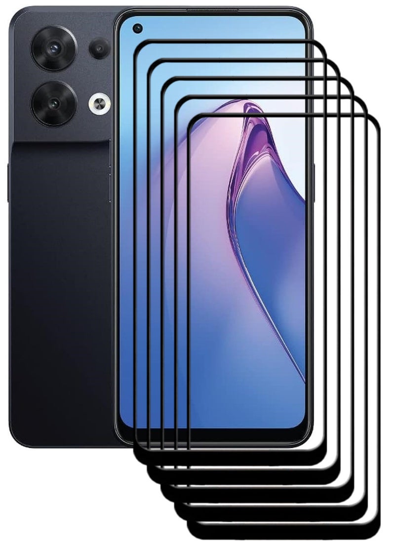 ACLIX 5 Pieces Antistatic ESD Dustproof Premium Quality High Definition Tempered Glass Screen Protector Designed For Oppo Reno8 - Image 1