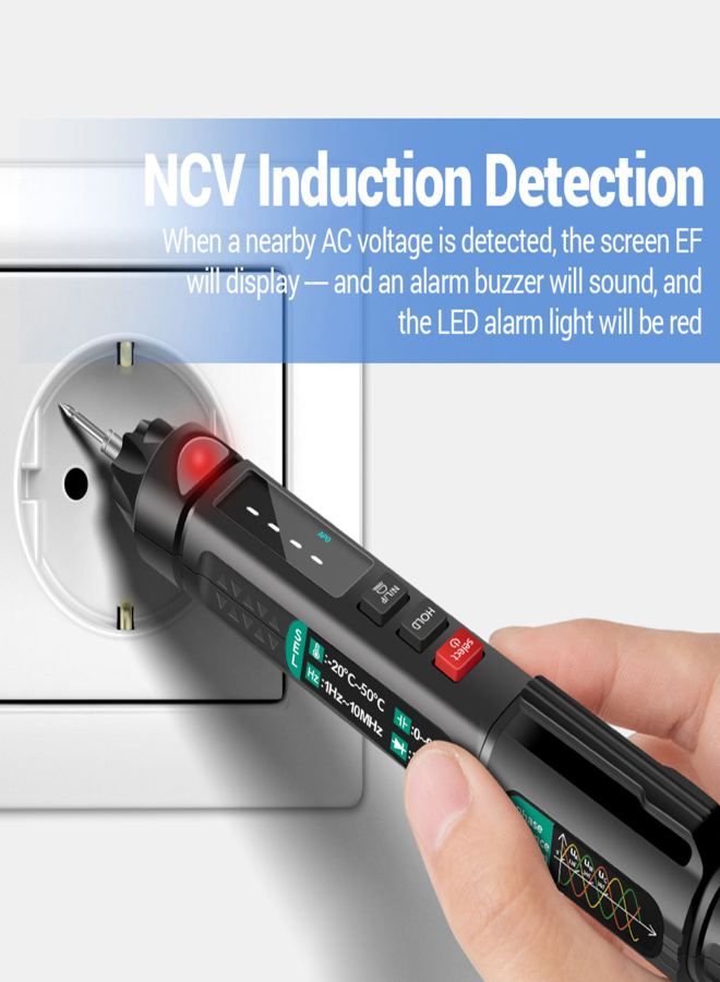 ANENG A3008 Pen Multimeter 6000 Counts Digital Multimeter Meter Tester with LCD Display Backlight Flashlight NCV Auto-off for Voltage Current Resistance Capacitance Diode Continuity Test (Color - Image 2