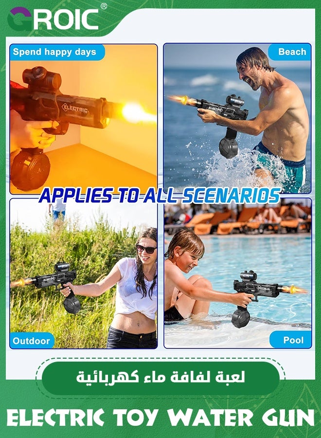 Electric Water Gun for Kids with Muzzle Flash & Recoil Effect, Pool Toy,Powerful 480CC High Capacity Automatic Squirt Guns Up to 32 FT Range for Swimming Pool Party Beach Outdoor Activity