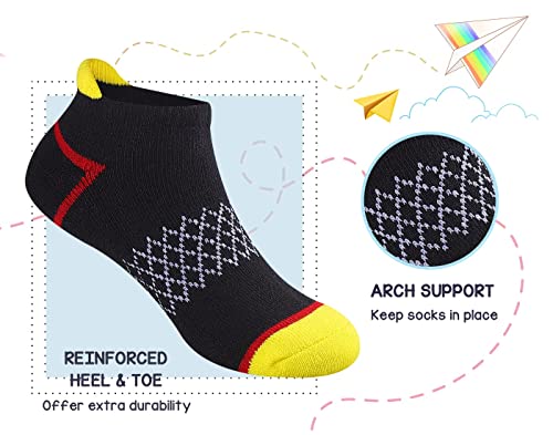Comfoex 12 Pairs Boys Socks Ankle Athletic Socks With Cushioned Sole For 4-6 6-8 8-10 Years Old Kids (as1, age, 10_years, 12_years, Black 12 Pairs) - Image 2