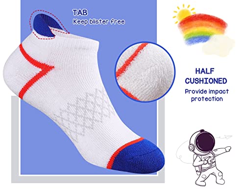 Comfoex 12 Pairs Boys Socks Ankle Athletic Socks With Cushioned Sole For 4-6 6-8 8-10 Years Old Kids (as1, age, 10_years, 12_years, Black 12 Pairs) - Image 3