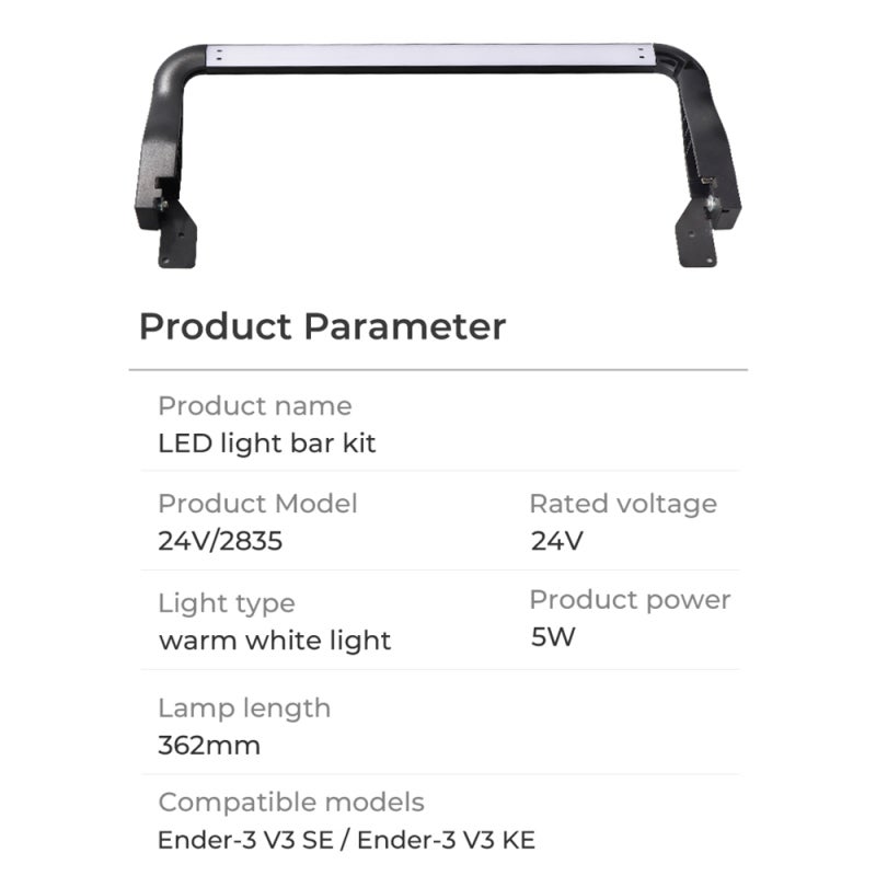 LED Light Bar: Silver, Upgraded Energy-saving LED Chip, Soft Uniform Luminance - Easy Installation, Eye-friendly Design for Ender-3 V3 SE, Ender-3 V3 KE 3D Printers - Image 5