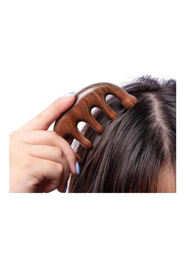 Generic Massage Comb Scalp(Massager Comb) Hand Made Sandalwood Comb (Globular head)  - Image 3