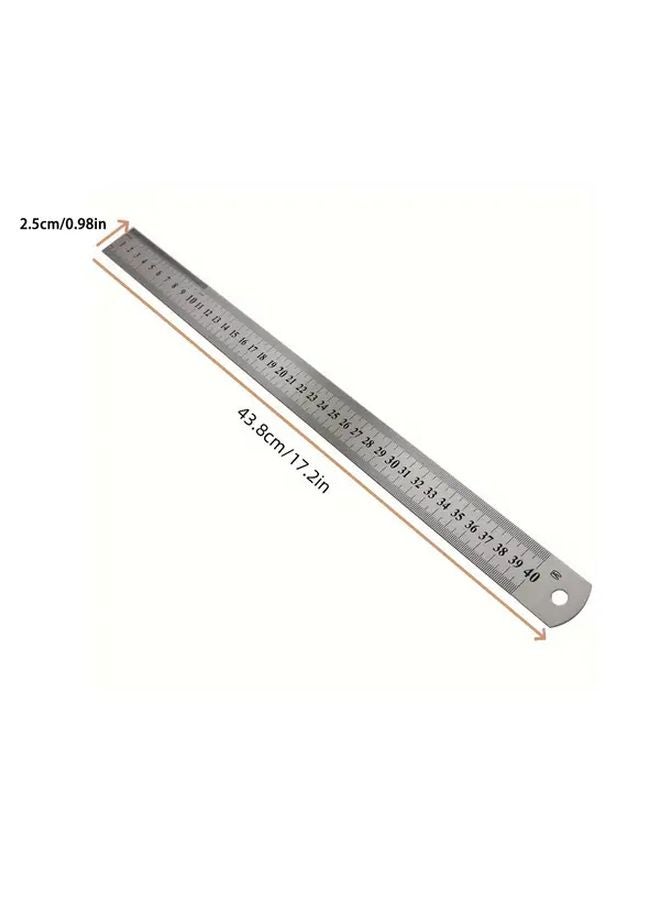 Double Sided Stainless Steel Ruler Inch Centimeter Foldable Durable Office Construction - Image 1