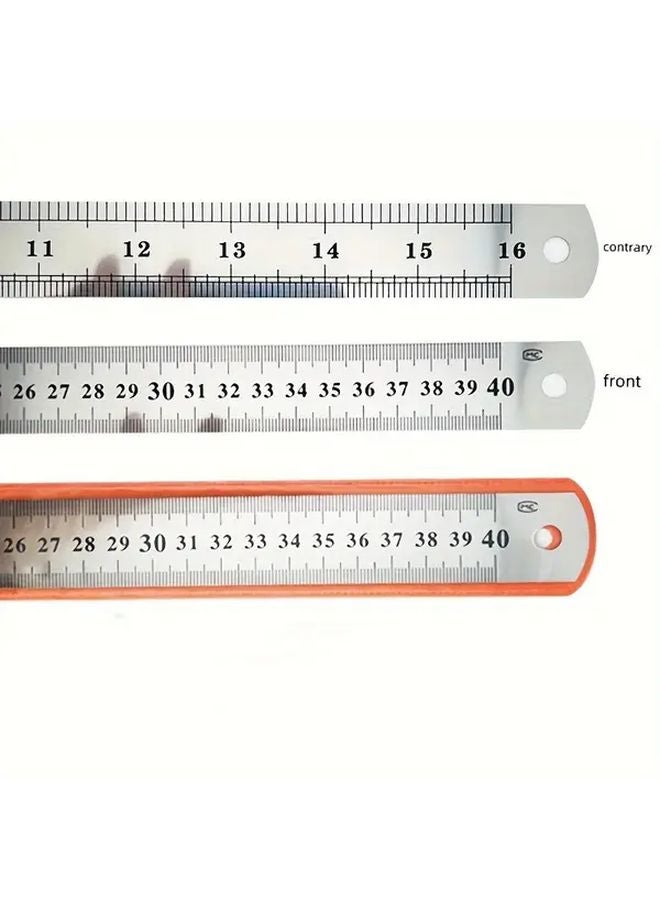 Double Sided Stainless Steel Ruler Inch Centimeter Foldable Durable Office Construction - Image 3