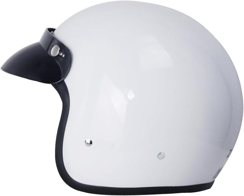 Zorax ZOR-604 White Open Face Motorcycle Helmet (M, 57-58cm) - Image 4