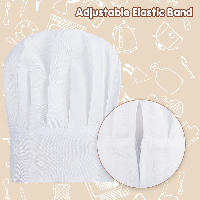 XLSXEXCL 2 Pack Chef Apron and Hat, Adjustable High Cooking Apron Waterproof Kitchen Baking Apron with Two Pockets and Elastic Chef's Hat Set for Women Men Father's Mother's Christmas Gift(White) - Image 5