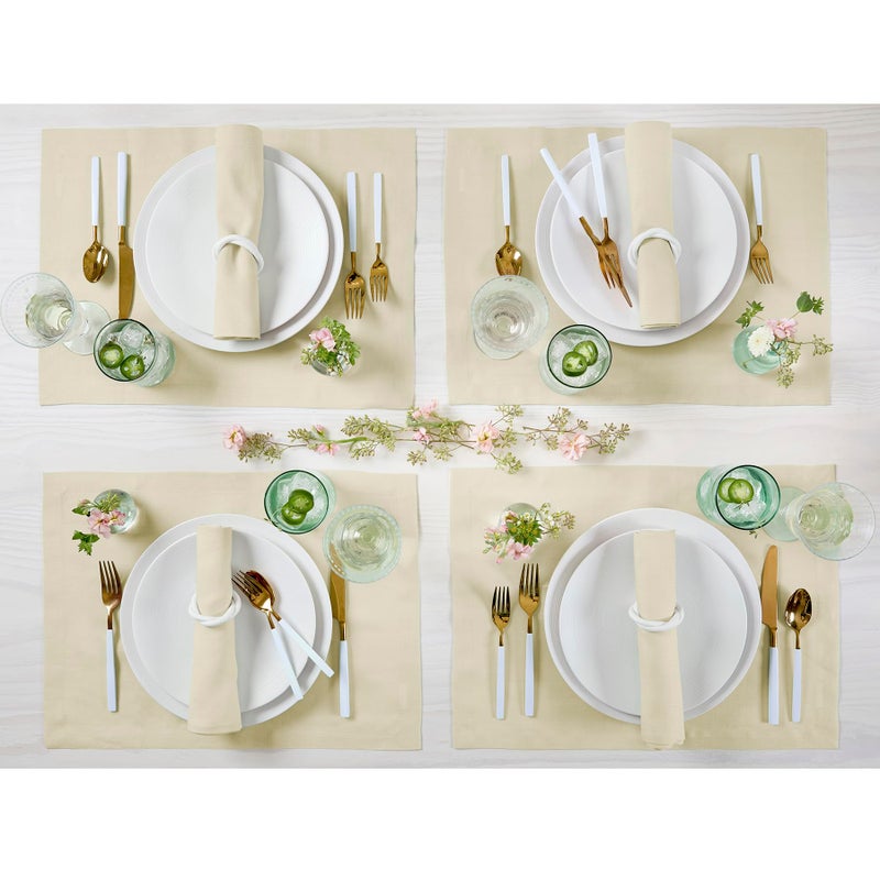 سولينو هوم المناديل ذات اللونان المنزلي المنزلي المنزلي من Solino 20 × 20 بوصة - 100 ٪ من المناديل النقية من القماش بتوريات بتولا. - Image 4