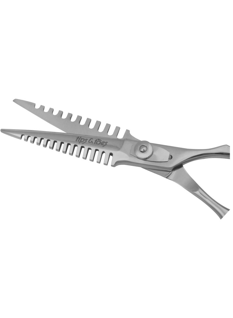 Tips&Toes Peofessional Double Edged Hair Salon Stylist Barber Thinning Shears Scissors  High-Performance Stainless-Steel Haircutting Shears for Extreme Precision Cutting, Trimming, Barbering, salon - Image 2