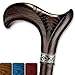 Asterom Walking Cane Handmade Ergonomic Canes for Men Wooden Walking Sticks for Seniors Unique Cool Walnut 37 Inches - Image 1