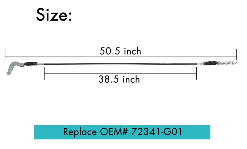 10L0L 72341-G01 Golf Cart Forward & Reverse Transmission Shift Cable for 1996-2001 EZGO TXT/ST350/ST480 /Workhorse/Refresher, OEM# 72341G01, 50.5" Long (1 Piece) - Image 3