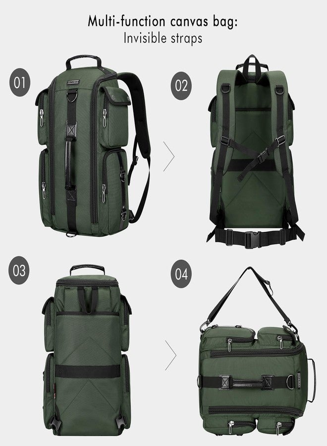 WITZMAN Travel Backpack for Men Carry On Backpack Duffel Bag Large Capacity Laptop Backpack 17 Inch (6695 Army Green) - Image 3