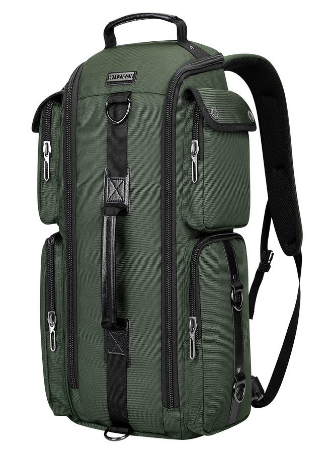 WITZMAN Travel Backpack for Men Carry On Backpack Duffel Bag Large Capacity Laptop Backpack 17 Inch (6695 Army Green) - Image 1