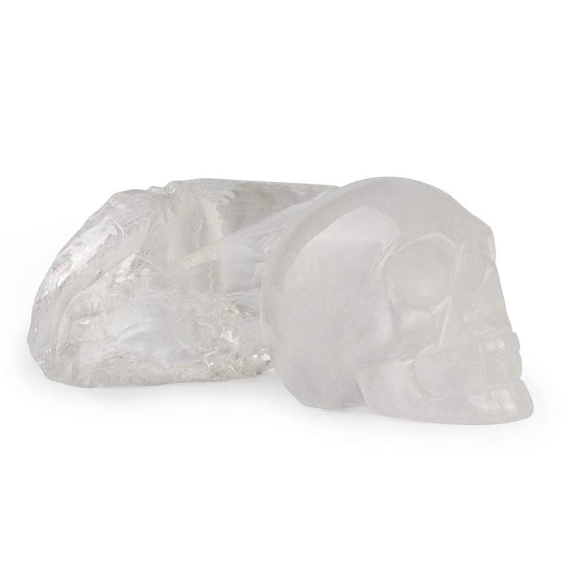 Artistone 2.0"" Clear Quartz Crystal Skull Head Decor Statue Healing Stones Hand Carved Gemstone Skull Figurine Stone for Halloween Carnival Party Personality Bar Home Office - Image 5
