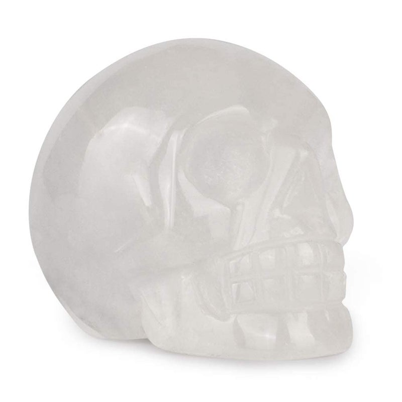 Artistone 2.0"" Clear Quartz Crystal Skull Head Decor Statue Healing Stones Hand Carved Gemstone Skull Figurine Stone for Halloween Carnival Party Personality Bar Home Office - Image 2