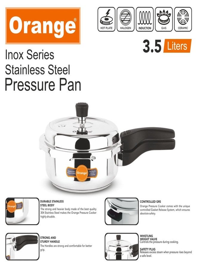 Orange Inox Series Stainless Steel Outer Lid Pressure Cooker With Sturdy Handle 3.5L | Induction Friendly | Deep Lid for Spillage Control | 2.5mm Base Thickness | 5Year Warranty | Silver - Image 5