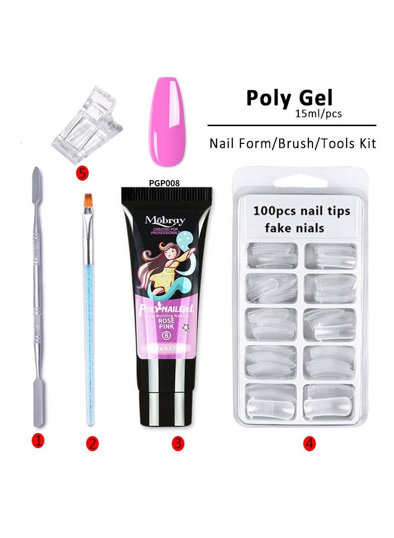 Mobray مجموعة جل الأظافر البولي لجميع تمديدات المانيكير السريعة مع دافع الجلد - Image 1