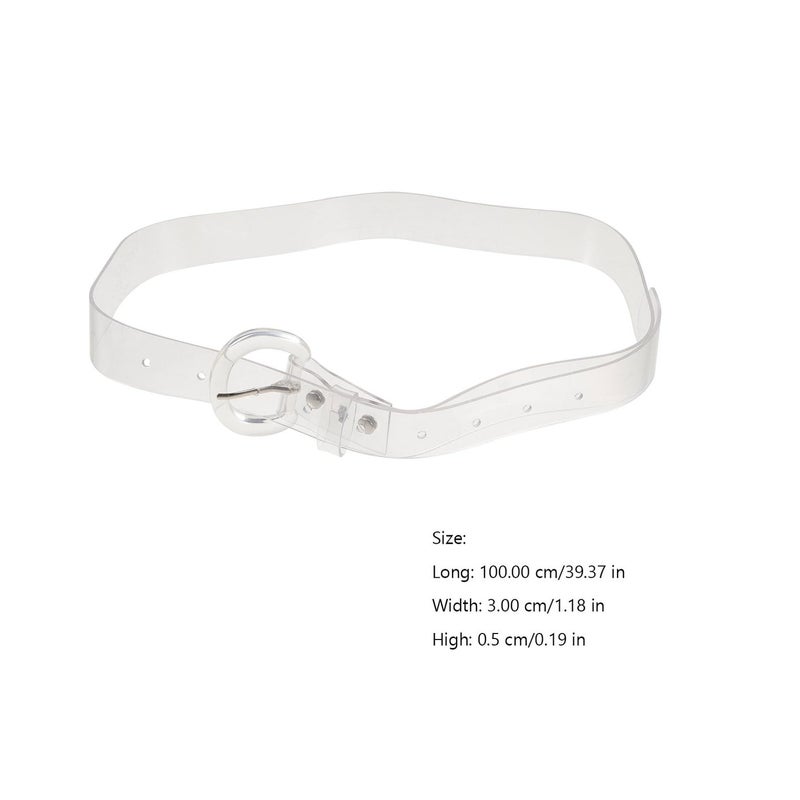 Women PVC Waist Belt 100cm Acrylic D Ring Buckle Chic Versatile Dress Jeans Accessory - Image 3