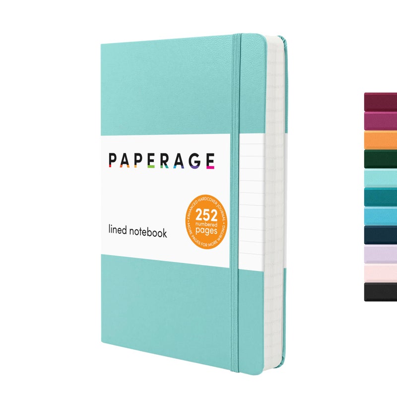 PAPERAGE Lined Journal Notebook, (Mint), 252 Pages, Medium 5.6 in x 8 in - 100 GSM Thick Paper â€“ Hardcover Journaling Notebook for Work, School & Note Taking - Image 1