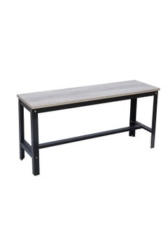 RIGID Steel Bench with Wooden Top Black 52.5x108x33cm  - Image 5