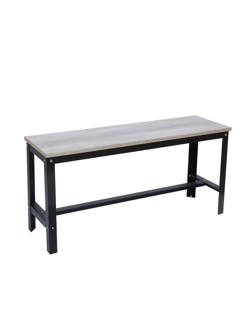 RIGID Steel Bench with Wooden Top Black 52.5x108x33cm  - Image 5