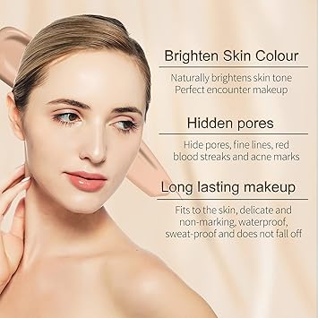 HUALIJIA Mushroom Head Air Cushion CC Cream Moisturizing Concealer Cream Moisturizing BB Cream Makeup Base Long Lasting with Mushroom Makeup Sponge Easy to Apply Nautural - Image 2