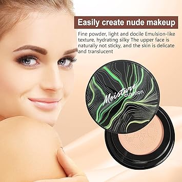 HUALIJIA Mushroom Head Air Cushion CC Cream Moisturizing Concealer Cream Moisturizing BB Cream Makeup Base Long Lasting with Mushroom Makeup Sponge Easy to Apply Nautural - Image 5