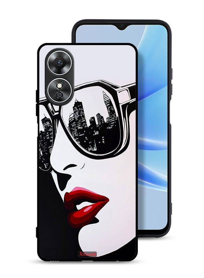 Tolwak Oppo A17 Protective Case Cover Girl Face Abstract Art - Image 1