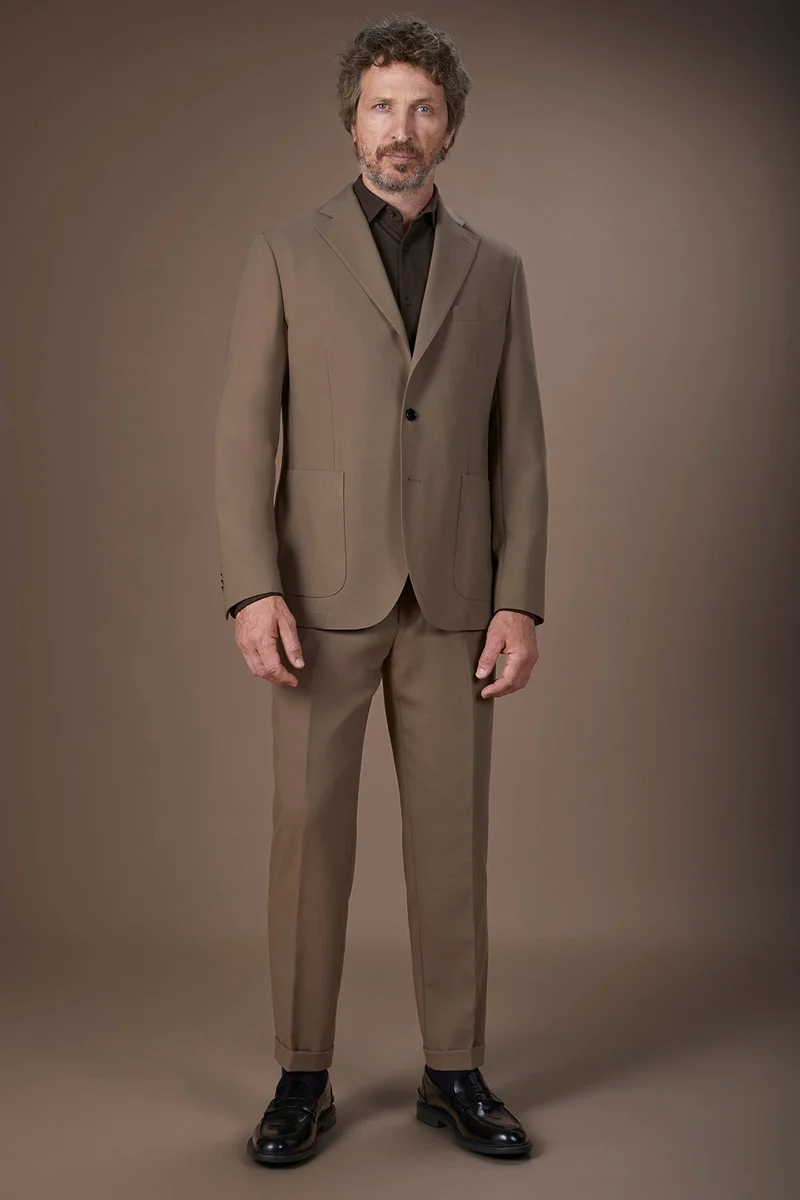 Men's regular fit jersey trousers - Nut