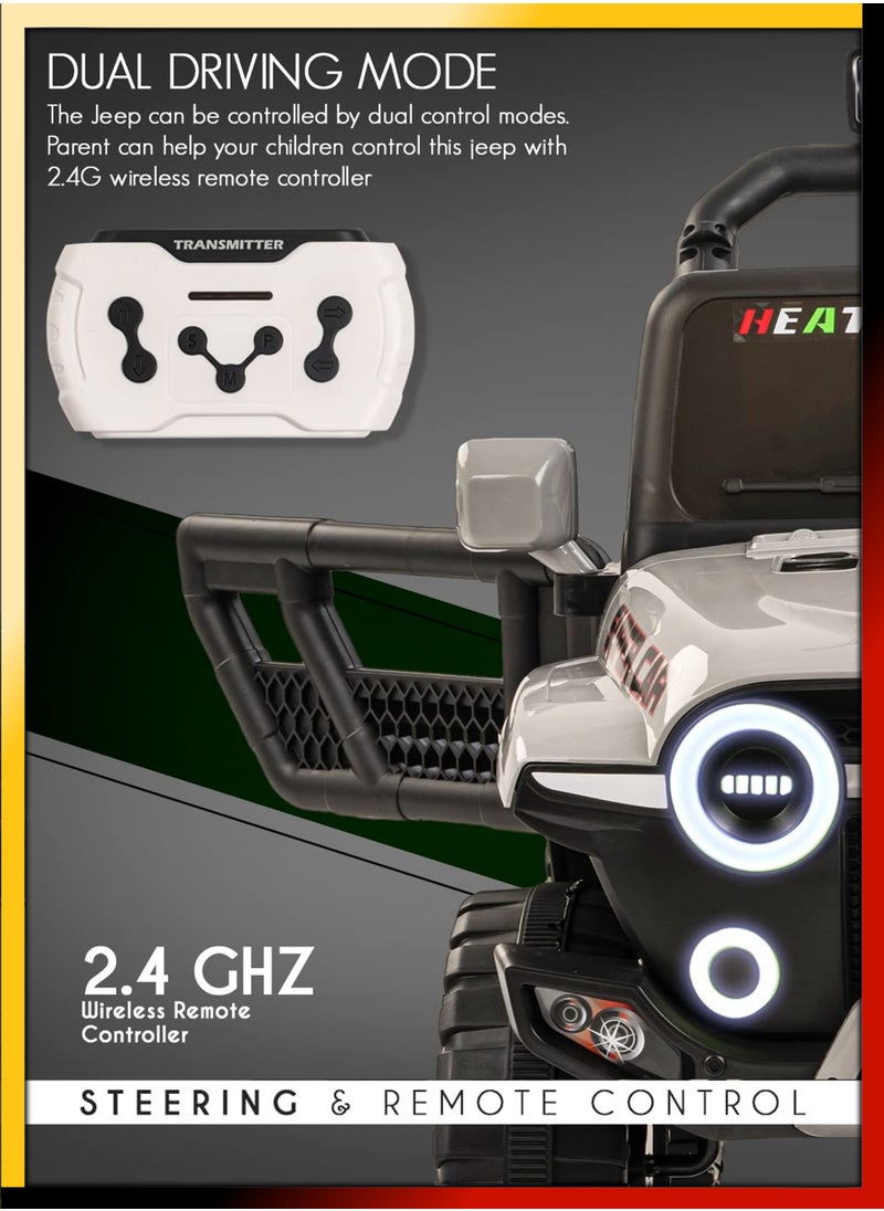 Generic - Rechargeable Battery Operated Jeep Kids Ride on Toy Car With Dual Control Light Bluetooth Music Baby Big Electric Power Riding Vehicle for 2 To 6 Years Kids Fully Assembled 380W Motor 40 Min Playtime - Image 1