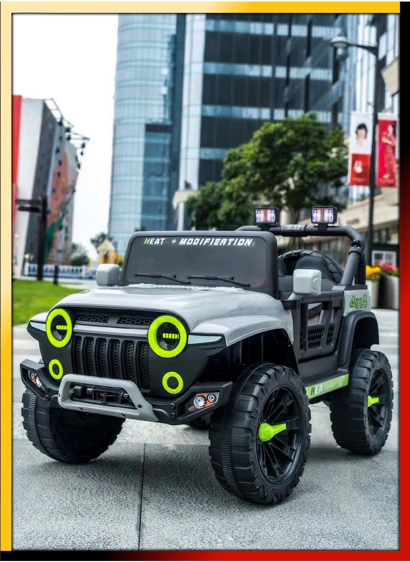 Generic - Rechargeable Battery Operated Jeep Kids Ride on Toy Car With Dual Control Light Bluetooth Music Baby Big Electric Power Riding Vehicle for 2 To 6 Years Kids Fully Assembled 380W Motor 40 Min Playtime - Image 1