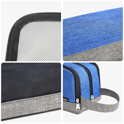 Yeiotsy Dopp Kit for Men - Color Clash Travel Toiletry Organizer with Mesh Pockets, Durable Shaving bag for Gym & Camping (Blue) - Image 5